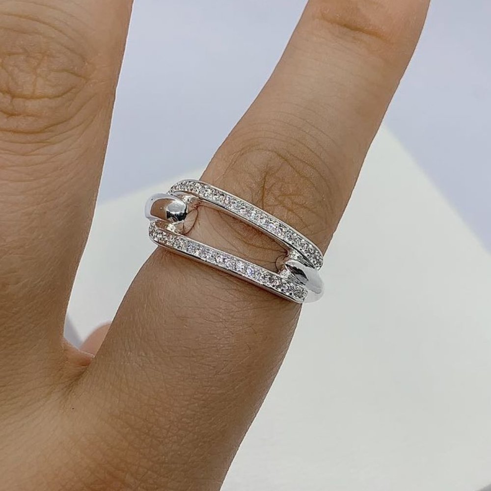 UNO de 50 Ring PROSPERITY TOPAZ RING with topaz silver-plated cast metal